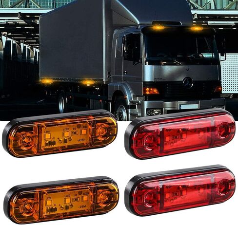 مصابيح علامة مقطورة العنبر Red Red Waterproof 12-30v ، أضواء العلامات الجانبية مصابيح مقطورة لشاحنة مقطورة القوارب بواسطة Yifengshun ، مصابيح تشغيل مقطورة تعمل in Kuwait