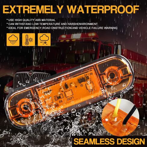مصابيح علامة مقطورة العنبر Red Red Waterproof 12-30v ، أضواء العلامات الجانبية مصابيح مقطورة لشاحنة مقطورة القوارب بواسطة Yifengshun ، مصابيح تشغيل مقطورة تعمل in Kuwait