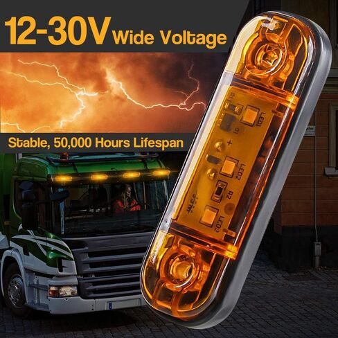 مصابيح علامة مقطورة العنبر Red Red Waterproof 12-30v ، أضواء العلامات الجانبية مصابيح مقطورة لشاحنة مقطورة القوارب بواسطة Yifengshun ، مصابيح تشغيل مقطورة تعمل in Kuwait
