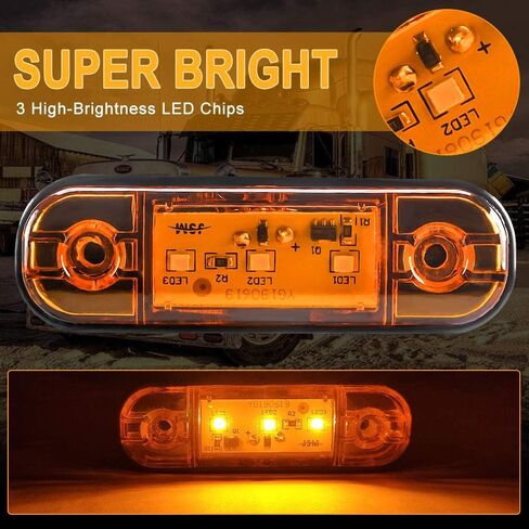 مصابيح علامة مقطورة العنبر Red Red Waterproof 12-30v ، أضواء العلامات الجانبية مصابيح مقطورة لشاحنة مقطورة القوارب بواسطة Yifengshun ، مصابيح تشغيل مقطورة تعمل in Kuwait