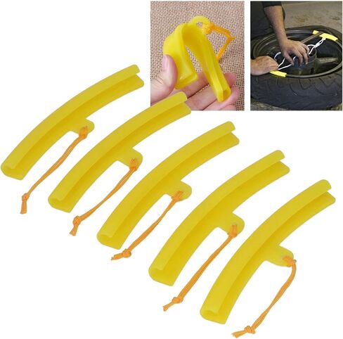 Wheel Changing Rim Protector Strong Elasticity Universal Durable Reusable Polyurethane Tire Changing Rim Guard Saver for Motorcycle Bike 5pcs Yellow (20cm/7.87in) in Saudi Arabia