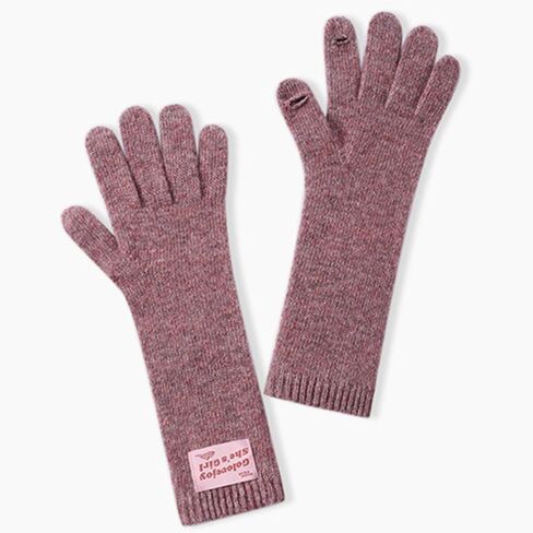 Winter Warm Wool Touch Screen Long Knitted Gloves for Women in Saudi Arabia