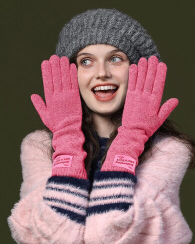 Winter Warm Wool Touch Screen Long Knitted Gloves for Women in Saudi Arabia