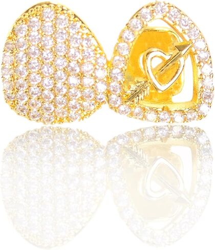 18K الذهب مطلي بالهيب هوب 2 أسنان Grillz تظهر الراب في شارع أسنان واحد مناسبة للرجال والنساء هدايا الهدايا الشوايات اليومية ارتداء in Kuwait