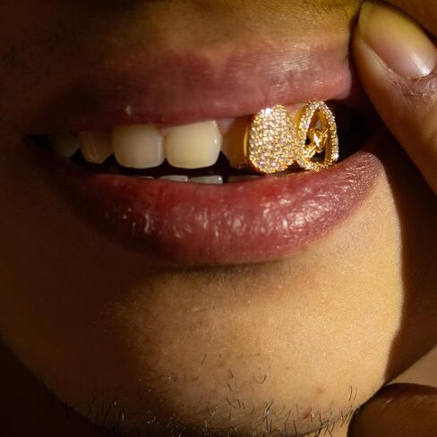 18K الذهب مطلي بالهيب هوب 2 أسنان Grillz تظهر الراب في شارع أسنان واحد مناسبة للرجال والنساء هدايا الهدايا الشوايات اليومية ارتداء in Kuwait