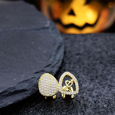 18K الذهب مطلي بالهيب هوب 2 أسنان Grillz تظهر الراب في شارع أسنان واحد مناسبة للرجال والنساء هدايا الهدايا الشوايات اليومية ارتداء in Kuwait