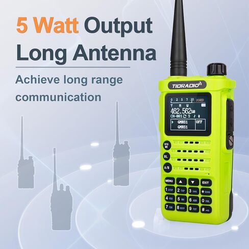 (الجيل الثاني) TIDRADIO TD-H8 GMRS راديو ثنائي الاتجاه طويل المدى مع بطارية USB-C 2500 مللي أمبير في الساعة، قابلة للبرمجة عبر التطبيق، 155 رمز خصوصية، جهاز استقبال ومسح ثنائي النطاق، SOS، DTMF، وتنبيهات الطقس NOAA (حزمة واحدة) in Kuwait