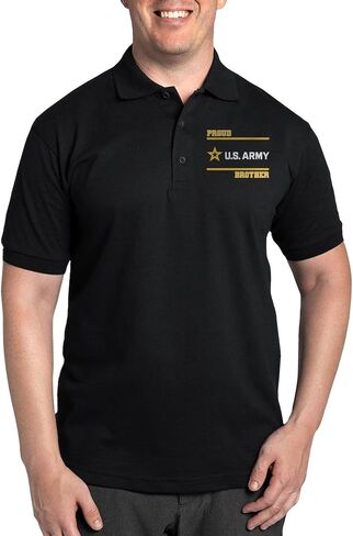 Cafepress فخور شقيق الجيش الأبيض والذهبي القميص البولو الظلام in Kuwait