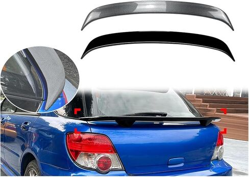 متوافق مع Subalu Impreza WRX Touring 2001-2007 السيارة الخلفية الجذع الأوسط المفسد الأوسط جناح غطاء الحذاء الخلفي المفسد إكسسوارات السيارة (نظرة الكربون) in Saudi Arabia