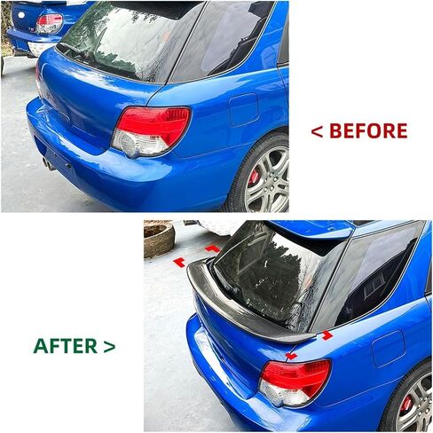 متوافق مع Subalu Impreza WRX Touring 2001-2007 السيارة الخلفية الجذع الأوسط المفسد الأوسط جناح غطاء الحذاء الخلفي المفسد إكسسوارات السيارة (نظرة الكربون) in Saudi Arabia