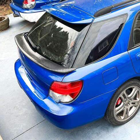 متوافق مع Subalu Impreza WRX Touring 2001-2007 السيارة الخلفية الجذع الأوسط المفسد الأوسط جناح غطاء الحذاء الخلفي المفسد إكسسوارات السيارة (نظرة الكربون) in Saudi Arabia