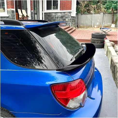 متوافق مع Subalu Impreza WRX Touring 2001-2007 السيارة الخلفية الجذع الأوسط المفسد الأوسط جناح غطاء الحذاء الخلفي المفسد إكسسوارات السيارة (نظرة الكربون) in Saudi Arabia