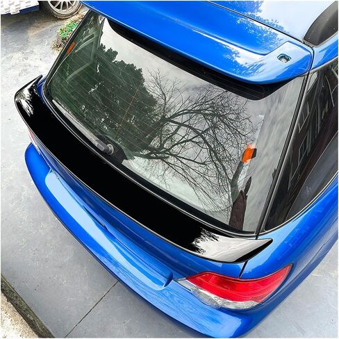 متوافق مع Subalu Impreza WRX Touring 2001-2007 السيارة الخلفية الجذع الأوسط المفسد الأوسط جناح غطاء الحذاء الخلفي المفسد إكسسوارات السيارة (نظرة الكربون) in Saudi Arabia