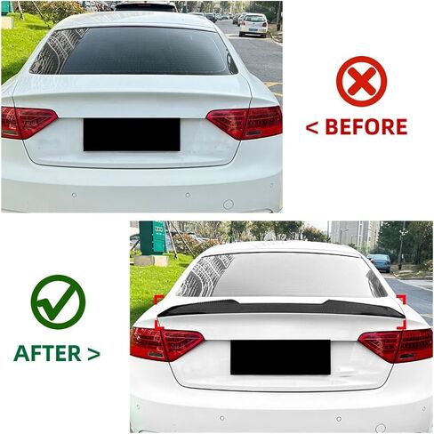 Compatible for Audi A5 8T Sportback 2007-2016 Four Door PSM Rear Top Tail Wing Spoiler Car Body Kit Modification(Glossy Black) in Saudi Arabia