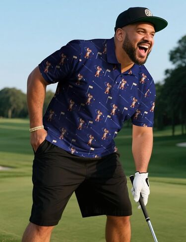 Yoimira Funny Golf Shirts for Men Polo Shirt Adult Humor Print Soft Quick-Dry Mens Polo Golf Short Sleeve for Gift & Party in Kuwait