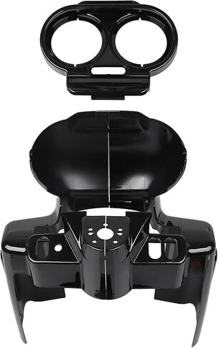 غلاف مقياس الدراجات النارية غلاف Nacelle Speedo Fairing الحدود تقليم الإسكان ملاءمة لهارلي رود Glide Fltr 1998-2013 ، زاوية/لمعان أسود in Kuwait