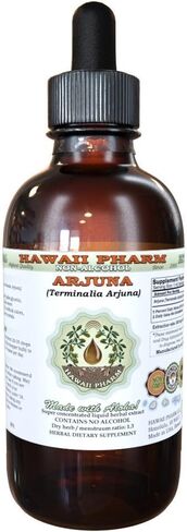 Arjuna Alcohol-Free Liquid Extract, Organic Arjuna (Terminalia Arjuna) Dried Bark Glycerite Hawaii Pharm Natural Herbal Supplement 2x4 oz in Saudi Arabia