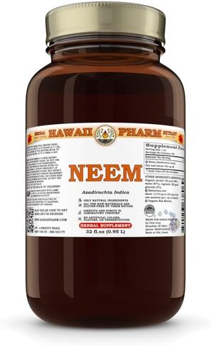 Neem (Azadirachta Indica) Liquid Extract, Tincture, Herbal Supplement, Hawaii Pharm, Made in USA, 4 fl.oz in Saudi Arabia