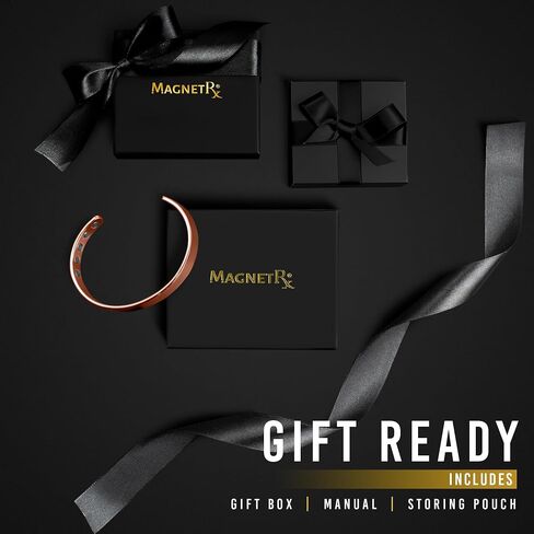 سوار النحاس المغناطيسي MagnetRx® للرجال والنساء - سوار رجالي النحاس النقي أو أسوار الكفة (متوسطة) in Kuwait