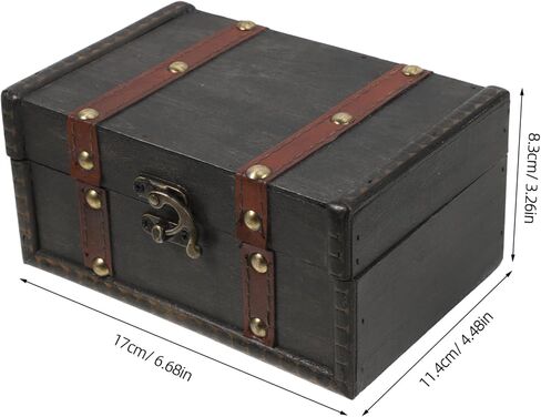 Wooden Storage Box with Lid Vintage Rectangular Keepsake Chest Multifunctional Organizer for Jewelry Trinkets and Documents Wood Construction for Classroom and Home in Saudi Arabia