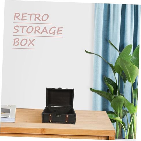 Wooden Storage Box with Lid Vintage Rectangular Keepsake Chest Multifunctional Organizer for Jewelry Trinkets and Documents Wood Construction for Classroom and Home in Saudi Arabia