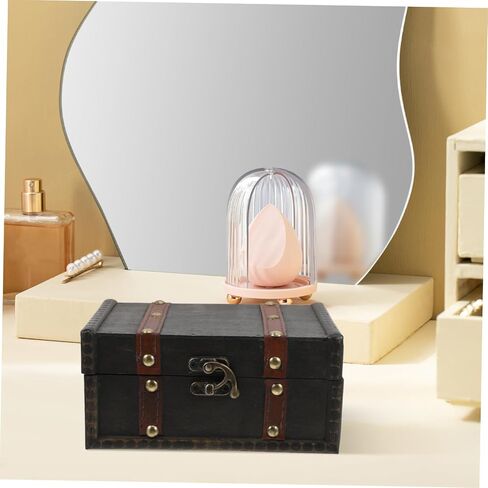 Wooden Storage Box with Lid Vintage Rectangular Keepsake Chest Multifunctional Organizer for Jewelry Trinkets and Documents Wood Construction for Classroom and Home in Saudi Arabia