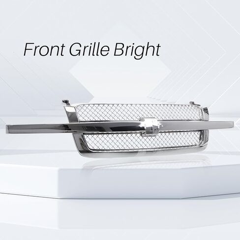 CarPartsDepot Front Grille Bright & Black Grill Compatible With Chevrolet 2003-2006 Silverado 1500 2500 3500 & 2007 Silverado Classic GM1200489 19168629 in Saudi Arabia