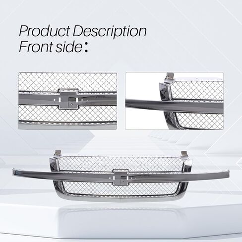 CarPartsDepot Front Grille Bright & Black Grill Compatible With Chevrolet 2003-2006 Silverado 1500 2500 3500 & 2007 Silverado Classic GM1200489 19168629 in Saudi Arabia