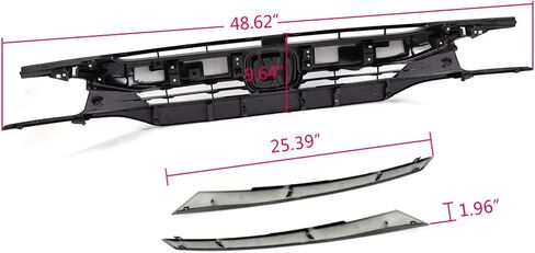 PIT66 Front Bumper Hood Grille Guards + 2Pcs Eye Lid, Compatible with 2016-2018 Honda Civic 10th GEN OE Factory Style ABS Plastic Grill 68431JA00A in Kuwait