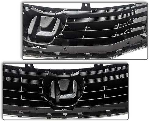 Partsflow Front Pumper Grille Black with Chrome Mesh Grill لعام 2009 2009 2010 Honda Accord HO1202104 in Saudi Arabia