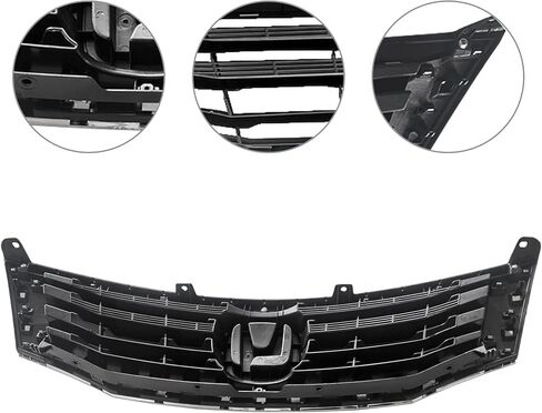 Partsflow Front Pumper Grille Black with Chrome Mesh Grill لعام 2009 2009 2010 Honda Accord HO1202104 in Saudi Arabia