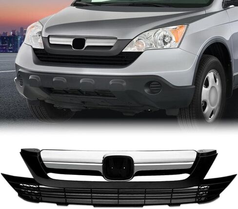 PIT66 Front Bumper Hood Grille Guards + 2Pcs Eye Lid, Compatible with 2016-2018 Honda Civic 10th GEN OE Factory Style ABS Plastic Grill 68431JA00A in Kuwait