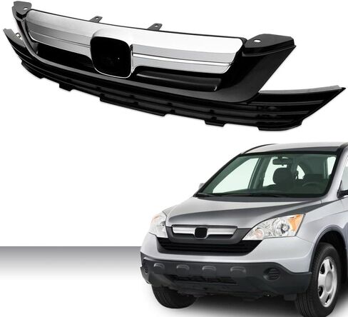 PIT66 Front Bumper Hood Grille Guards + 2Pcs Eye Lid, Compatible with 2016-2018 Honda Civic 10th GEN OE Factory Style ABS Plastic Grill 68431JA00A in Kuwait