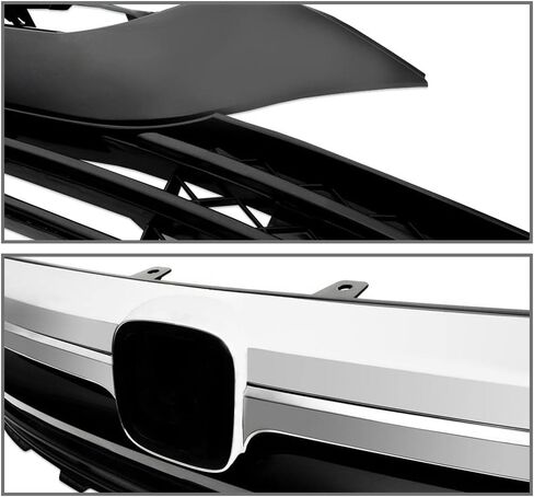 PIT66 Front Bumper Hood Grille Guards + 2Pcs Eye Lid, Compatible with 2016-2018 Honda Civic 10th GEN OE Factory Style ABS Plastic Grill 68431JA00A in Kuwait