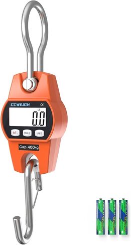 440lb/200kg Digital Crane Scale - Compact LCD Handheld Hanging Scale for Garage, Farm, Hunting, Fishing & More(200kg/Black) in Kuwait