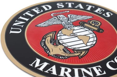 Elektroplate Officially Licensed US Marine Corps Premium Decal (3.25")| Metallic 3D Embossing All Weather Vinyl Sticker for Car, Water Bottle, Laptop, Cooler, Bumper, Phone and More | Made in The USA in Saudi Arabia
