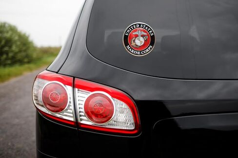 Elektroplate Officially Licensed US Marine Corps Premium Decal (3.25")| Metallic 3D Embossing All Weather Vinyl Sticker for Car, Water Bottle, Laptop, Cooler, Bumper, Phone and More | Made in The USA in Saudi Arabia