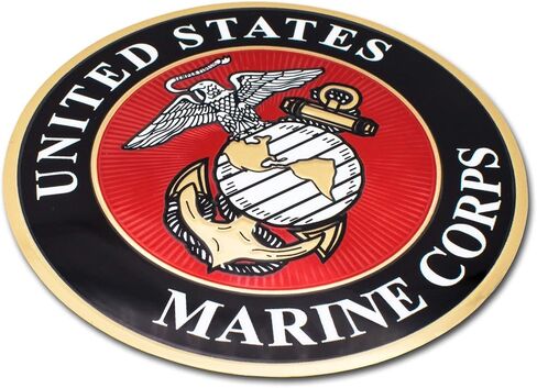 Elektroplate Officially Licensed US Marine Corps Premium Decal (3.25")| Metallic 3D Embossing All Weather Vinyl Sticker for Car, Water Bottle, Laptop, Cooler, Bumper, Phone and More | Made in The USA in Saudi Arabia