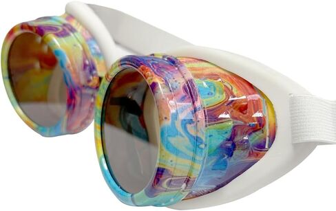 Fashion Steampunk Goggles Funky Glasses with Colorful Frame Padded Rubber Protect Eyes from Dust and Dirt in Kuwait
