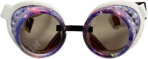 Fashion Steampunk Goggles Funky Glasses with Colorful Frame Padded Rubber Protect Eyes from Dust and Dirt in Kuwait