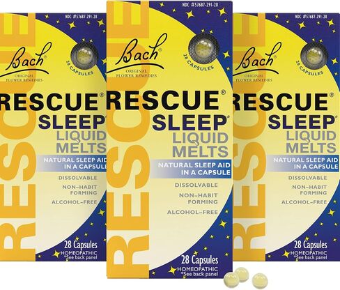 Bach Rescue Sleep Natural Sleep Remedy Liquid Melts Natural Sleeping Aid - 28 Capsules (2 Pack (28 Capsules)) in Saudi Arabia