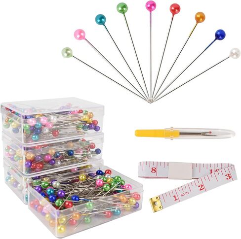 400 Pcs Black Color Straight Pins 1.5" Pearlized Ball Head for Sewing Quilting and Craft Decoration in Saudi Arabia