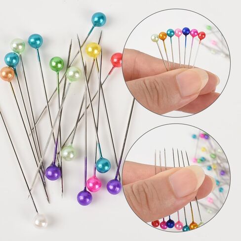 400 Pcs Black Color Straight Pins 1.5" Pearlized Ball Head for Sewing Quilting and Craft Decoration in Saudi Arabia