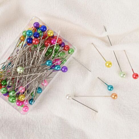 400 Pcs Black Color Straight Pins 1.5" Pearlized Ball Head for Sewing Quilting and Craft Decoration in Saudi Arabia