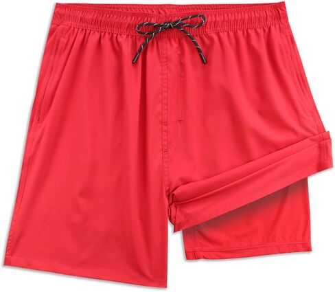 MILANKERR 5.5 بوصة 7 بوصة سروال سباحة رجالي مع بطانة ضغط، بدلة استحمام رجالي سريعة الجفاف تمتد سراويل السباحة للرجال in Kuwait