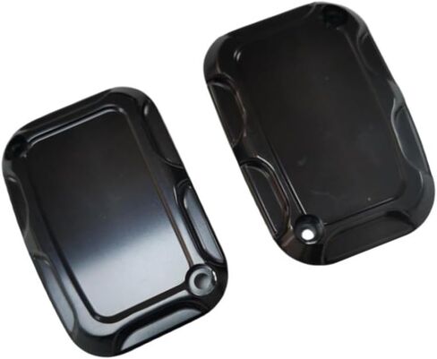 Front Rear Brake Reservoir Master Cylinder Cover, Motorcycle Brake Master Clutch Cylinder Covers, 2008-2017 Compatible with Harley FLH FLHX FLHX Road King, Black in Saudi Arabia