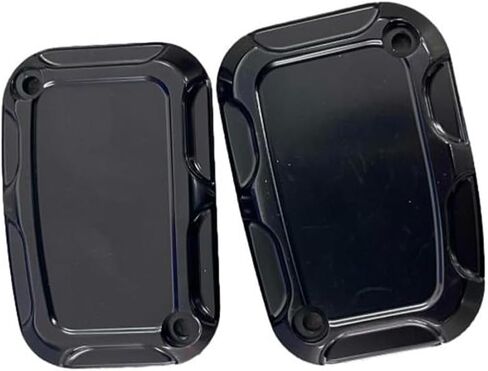 Front Rear Brake Reservoir Master Cylinder Cover, Motorcycle Brake Master Clutch Cylinder Covers, 2008-2017 Compatible with Harley FLH FLHX FLHX Road King, Black in Saudi Arabia