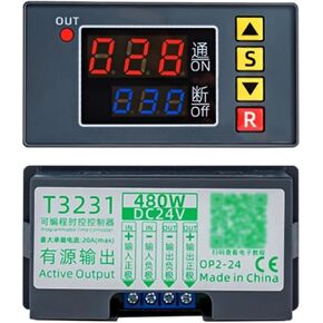 T3231 110V 220V 12/24V Digital Time Delay Relay LED Display Cycle Timer Control Switch Adjustable Relay Time Delay Switch(DC 24V) in Saudi Arabia
