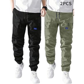 GORGLITTER Boy's Cargo Pants 2 Piece Elastic Waist Hiking Pants Joggers with Pockets in Kuwait