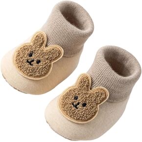 1 Pair Toddler Nonslip Floor Socks Cotton Middle Calf Socks for 0-18 Months Baby in Kuwait